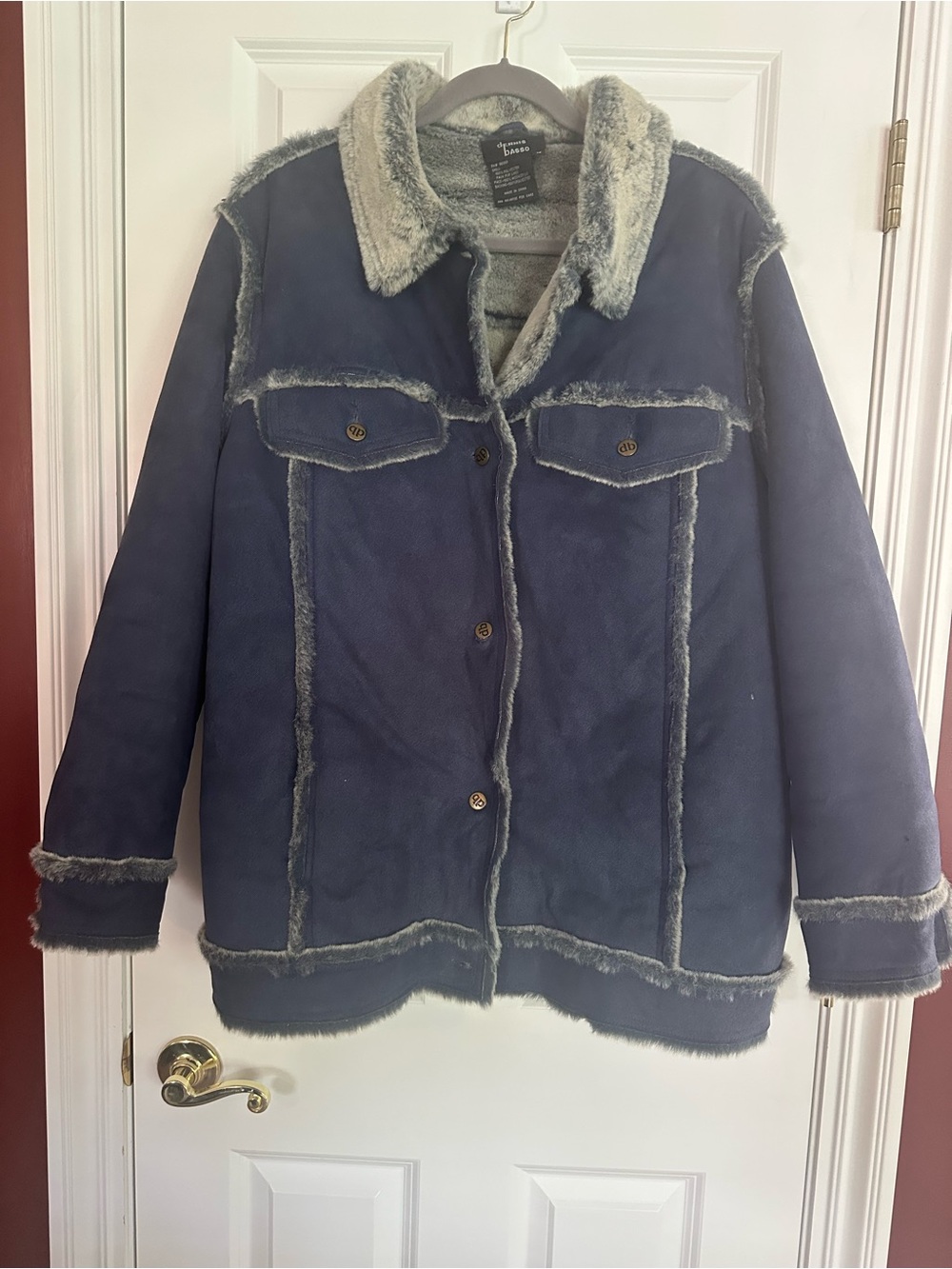 DENNIS BASSO Faux Fur/suede coat
Size 1X, excellent
